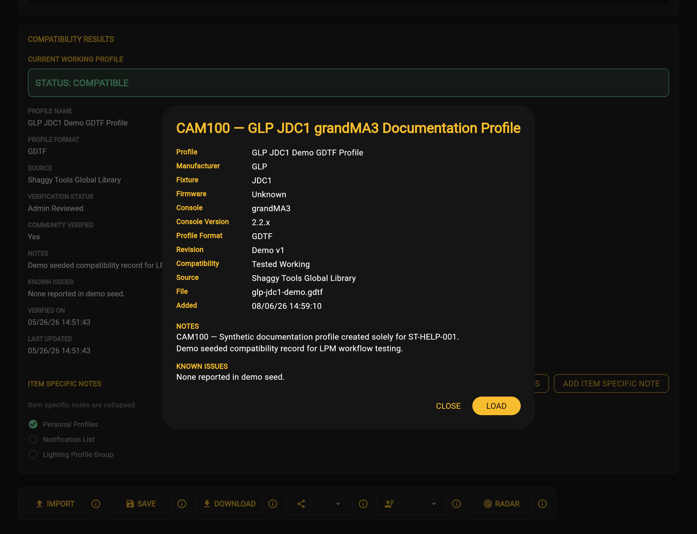Personal Profile Details